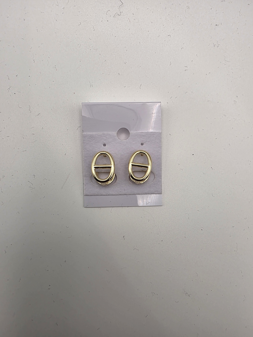 Gold Oval Link Stud Earrings - Women's Fashion Jewelry